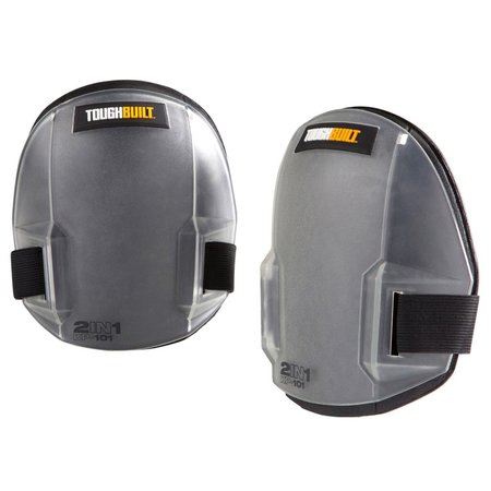 TOUGHBUILT 7.48 in. L X 5.91 in. W Plastic 2-in-1 Knee Pads Gray One Size Fits All TB-KP-101-2BES